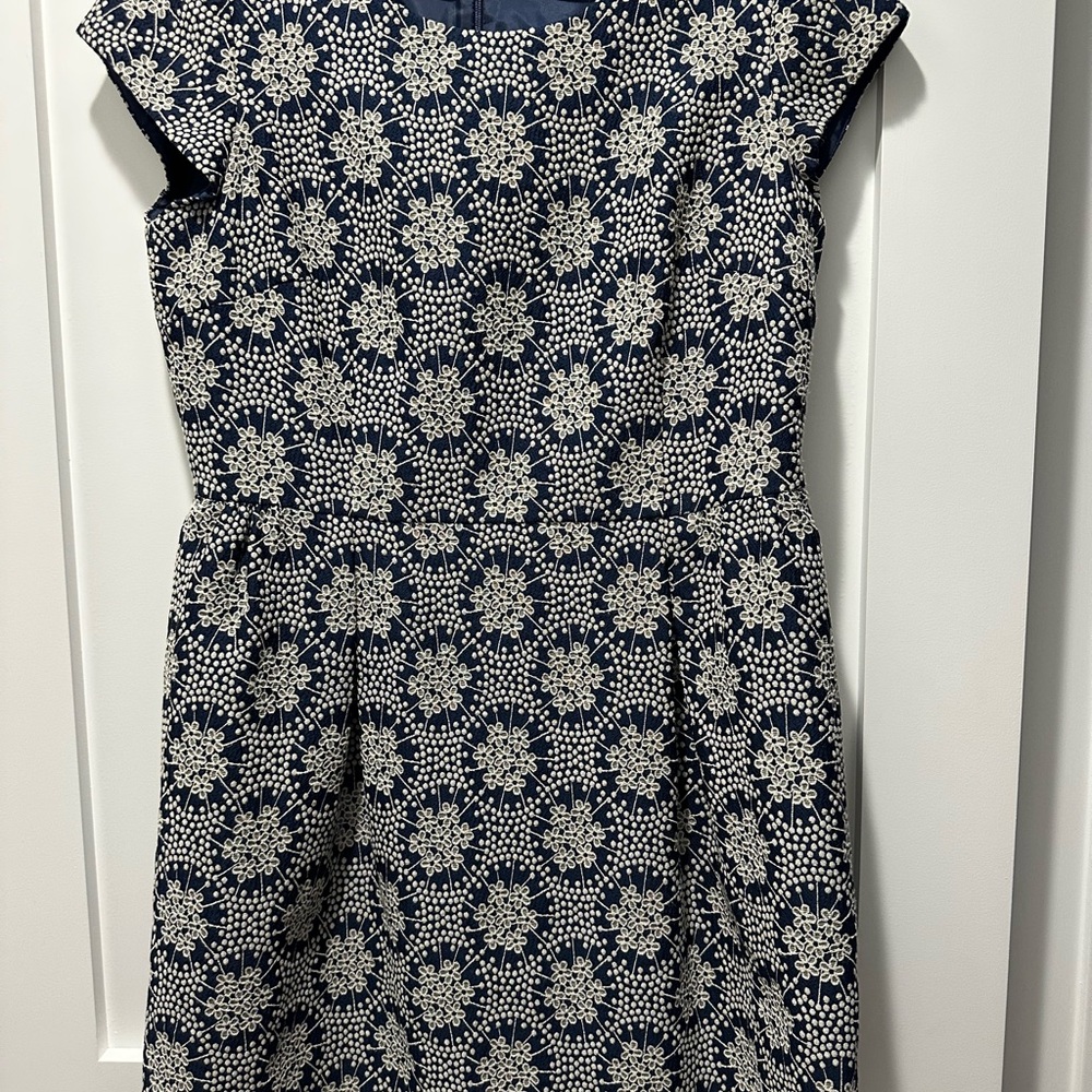 Navy & White Boden Floral Dress